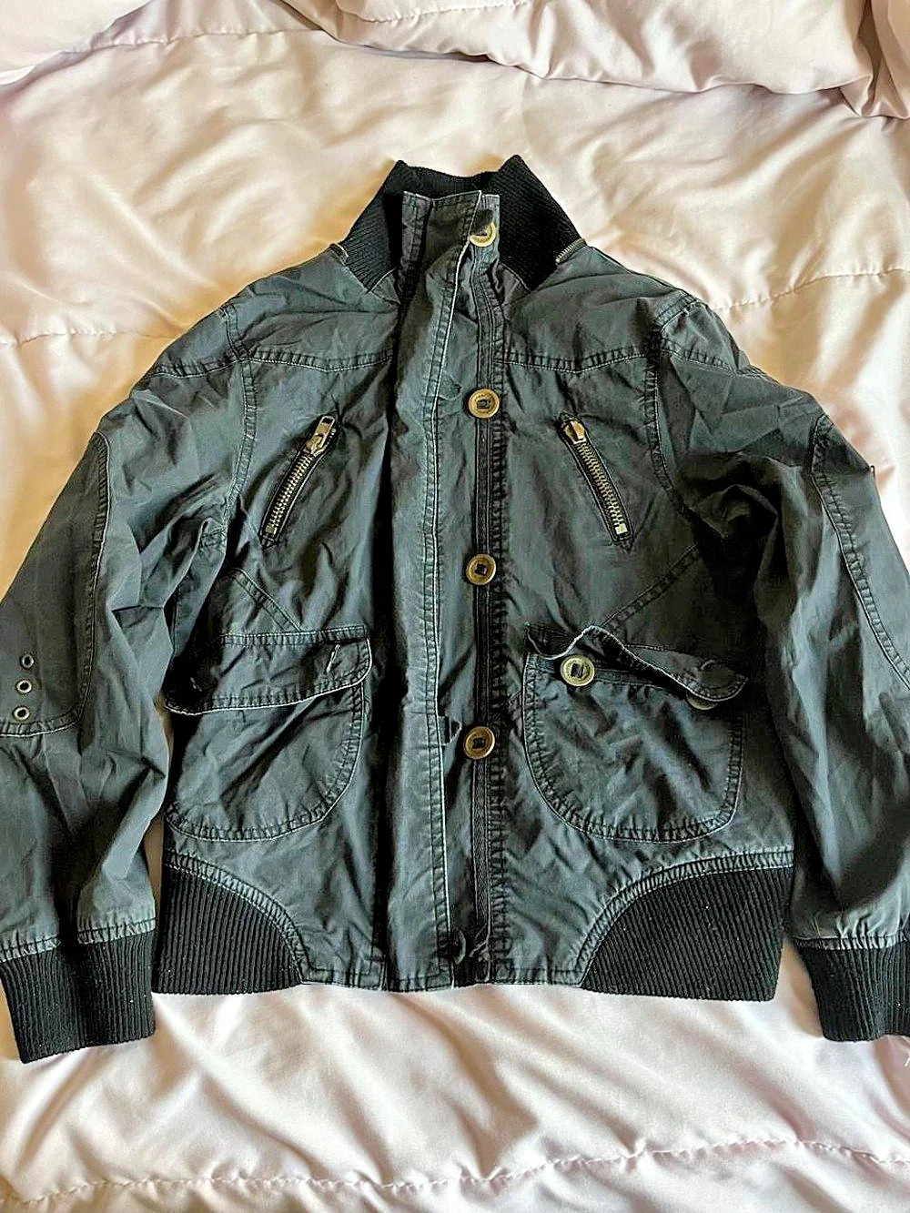 Dsquared2 Gray Bomber Jacket Size Large